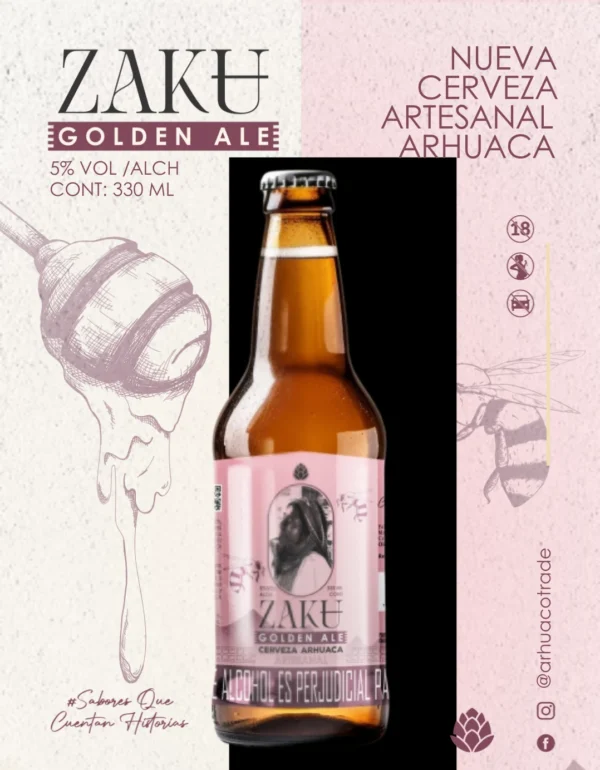 Cerveza Artesanal Arhuaca ZAKU - Golden Ale 330ml